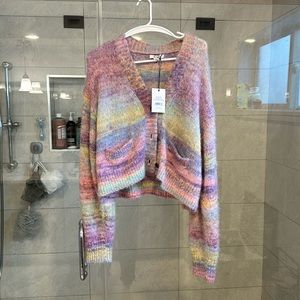 RE/DONE 90s Oversized Cardigan in Purple Space Dye